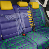 Brazil Football Back Car Seat Cover With Leopard Pattern