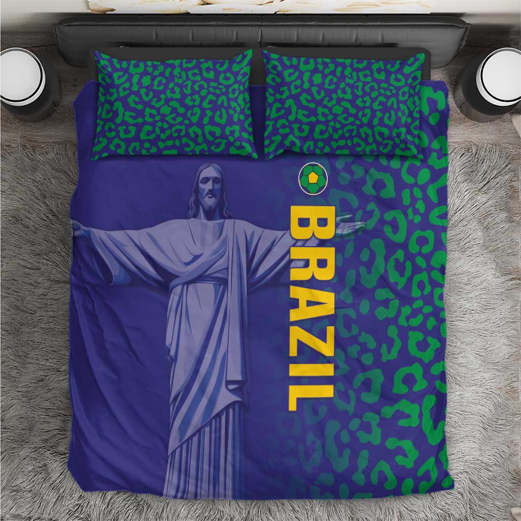 Brazil Football Bedding Set With Leopard Pattern