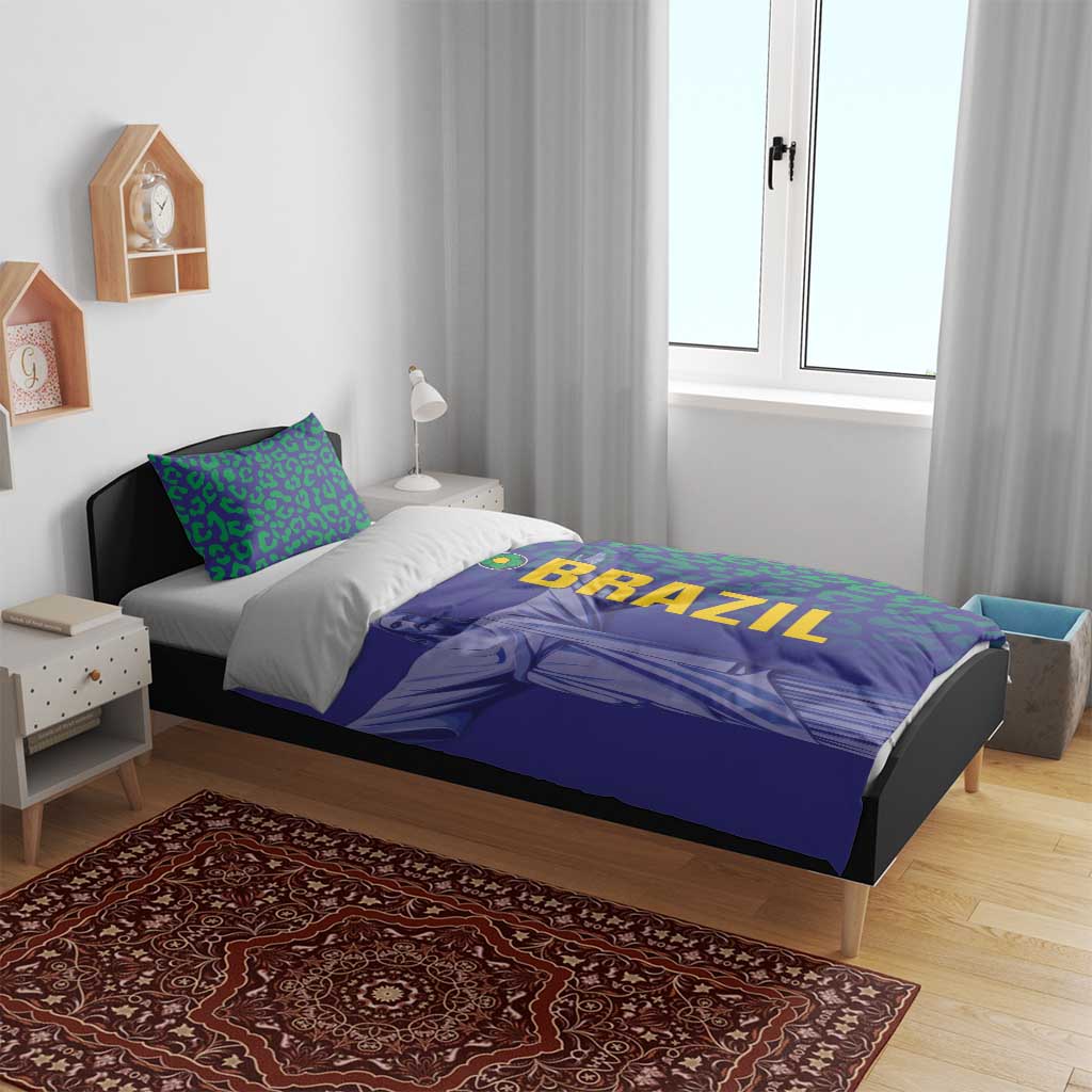 Brazil Football Bedding Set With Leopard Pattern