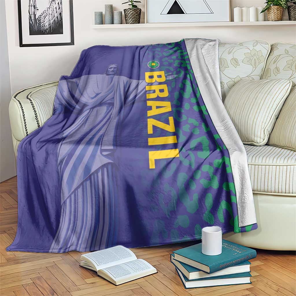 Brazil Football Blanket With Leopard Pattern