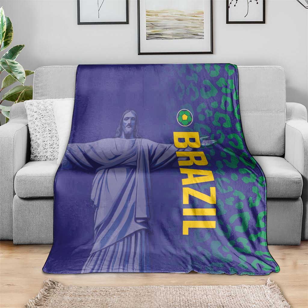 Brazil Football Blanket With Leopard Pattern