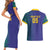 Custom Brazil Football Couples Matching Short Sleeve Bodycon Dress and Hawaiian Shirt With Leopard Pattern