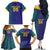 Custom Brazil Football Family Matching Off The Shoulder Long Sleeve Dress and Hawaiian Shirt With Leopard Pattern