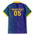 Custom Brazil Football Family Matching Off The Shoulder Long Sleeve Dress and Hawaiian Shirt With Leopard Pattern