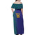 Custom Brazil Football Family Matching Off Shoulder Maxi Dress and Hawaiian Shirt With Leopard Pattern