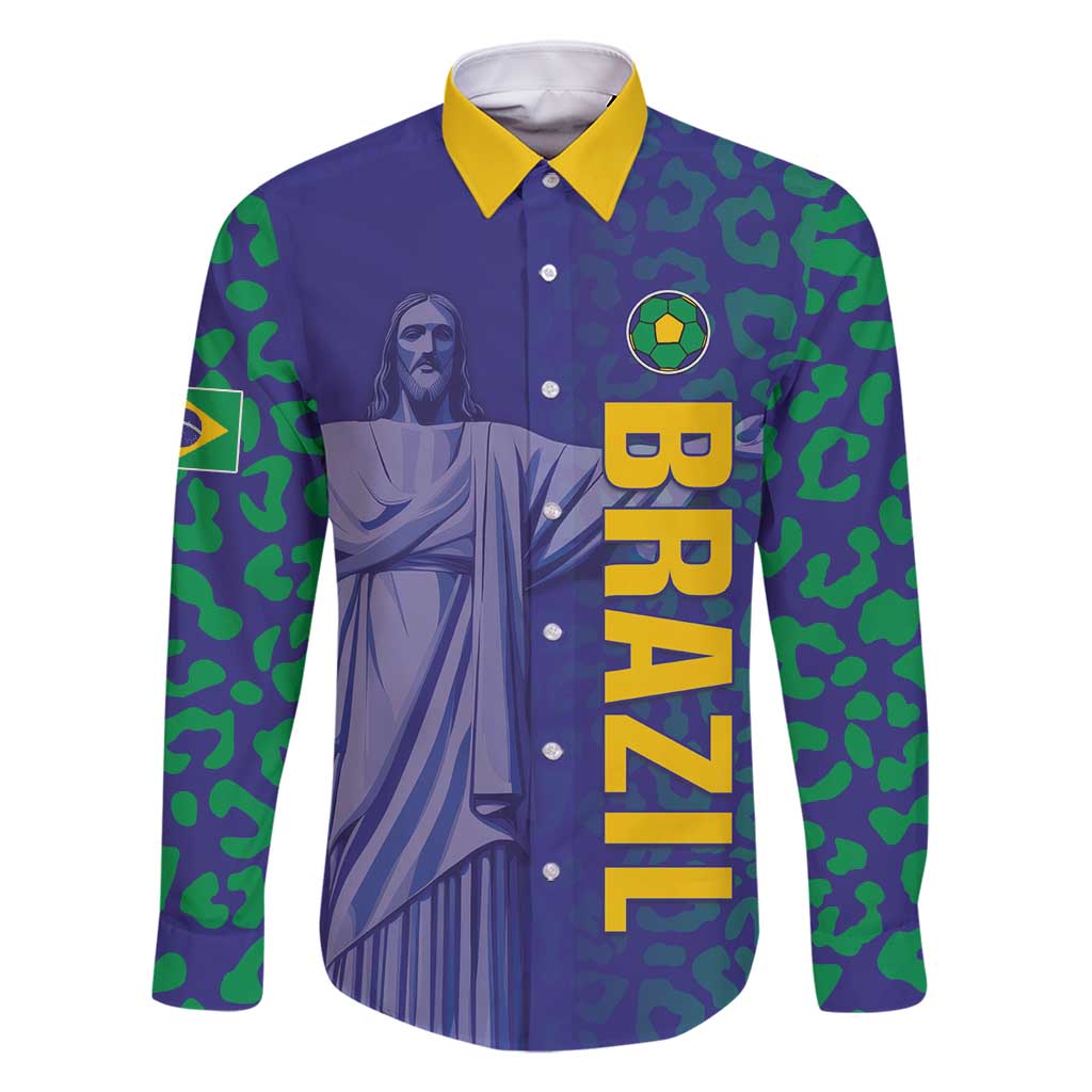 Custom Brazil Football Family Matching Off Shoulder Short Dress and Hawaiian Shirt With Leopard Pattern