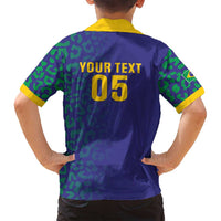Custom Brazil Football Family Matching Puletasi and Hawaiian Shirt With Leopard Pattern