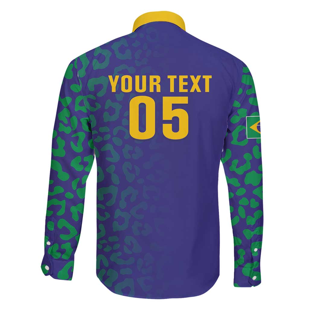 Custom Brazil Football Family Matching Puletasi and Hawaiian Shirt With Leopard Pattern