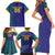 Custom Brazil Football Family Matching Short Sleeve Bodycon Dress and Hawaiian Shirt With Leopard Pattern