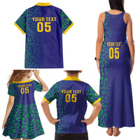 Custom Brazil Football Family Matching Tank Maxi Dress and Hawaiian Shirt With Leopard Pattern