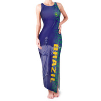 Custom Brazil Football Family Matching Tank Maxi Dress and Hawaiian Shirt With Leopard Pattern