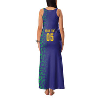 Custom Brazil Football Family Matching Tank Maxi Dress and Hawaiian Shirt With Leopard Pattern