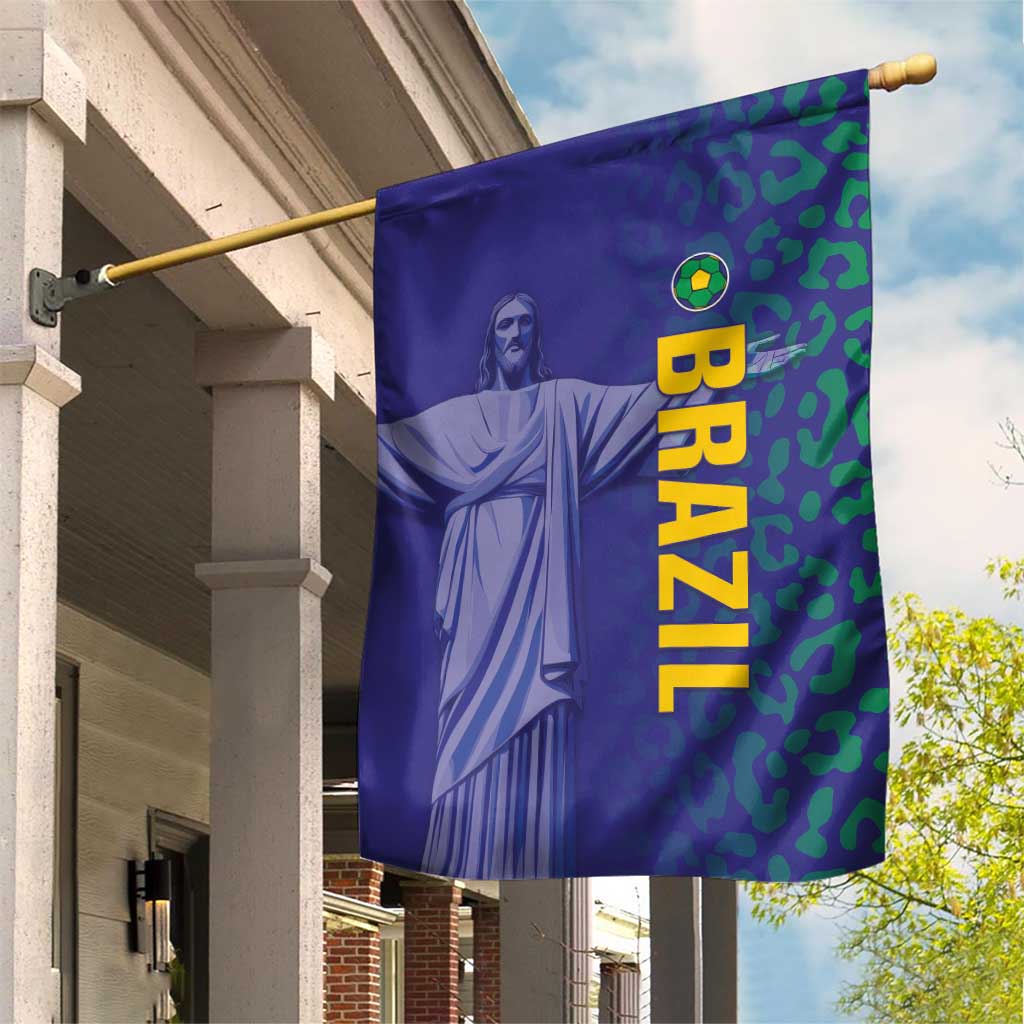 Brazil Football Garden Flag With Leopard Pattern