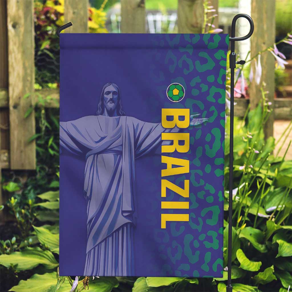 Brazil Football Garden Flag With Leopard Pattern