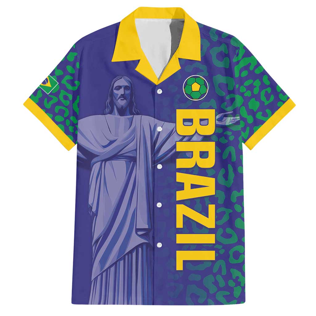 Custom Brazil Football Hawaiian Shirt With Leopard Pattern