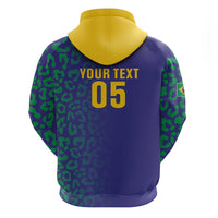 Custom Brazil Football Hoodie With Leopard Pattern