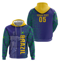 Custom Brazil Football Hoodie With Leopard Pattern