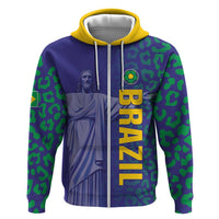 Custom Brazil Football Hoodie With Leopard Pattern