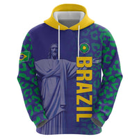 Custom Brazil Football Hoodie With Leopard Pattern
