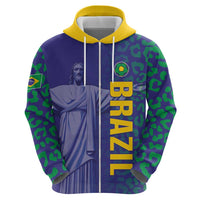 Custom Brazil Football Hoodie With Leopard Pattern
