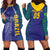 Custom Brazil Football Hoodie Dress With Leopard Pattern