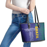 Brazil Football Leather Tote Bag With Leopard Pattern
