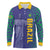 Custom Brazil Football Long Sleeve Polo Shirt With Leopard Pattern