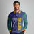 Custom Brazil Football Long Sleeve Polo Shirt With Leopard Pattern