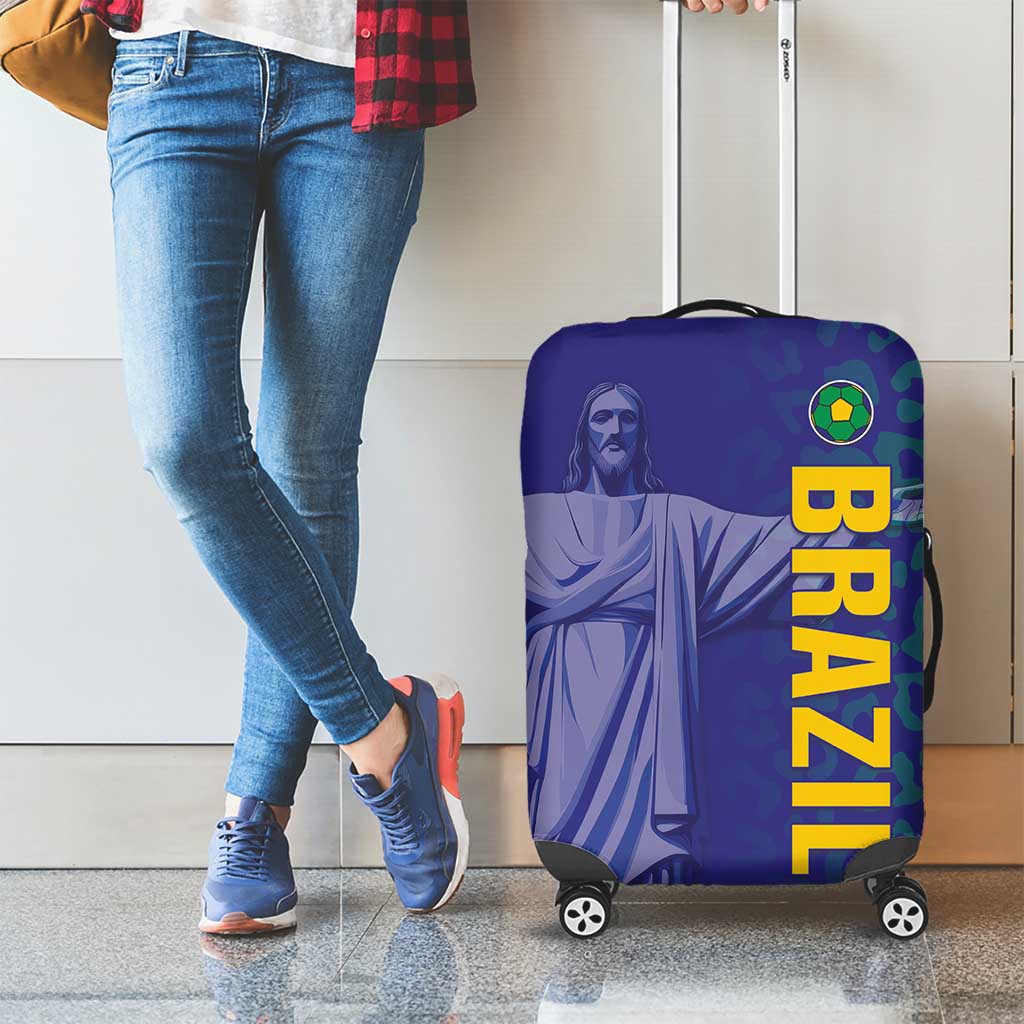 Brazil Football Luggage Cover With Leopard Pattern