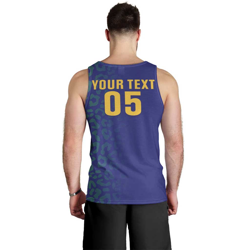 Custom Brazil Football Men Tank Top With Leopard Pattern