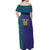 Custom Brazil Football Off Shoulder Maxi Dress With Leopard Pattern