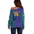 Custom Brazil Football Off Shoulder Sweater With Leopard Pattern