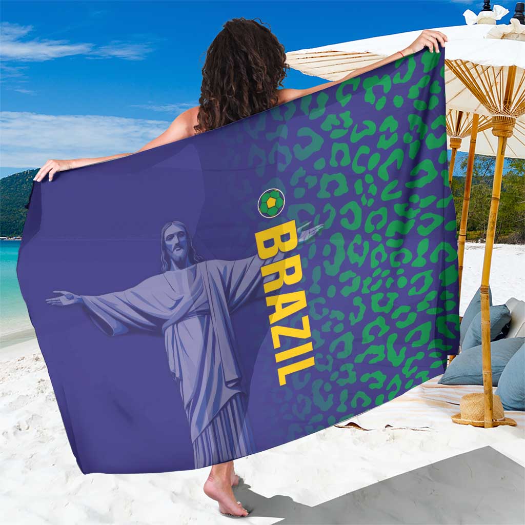 Brazil Football Sarong With Leopard Pattern