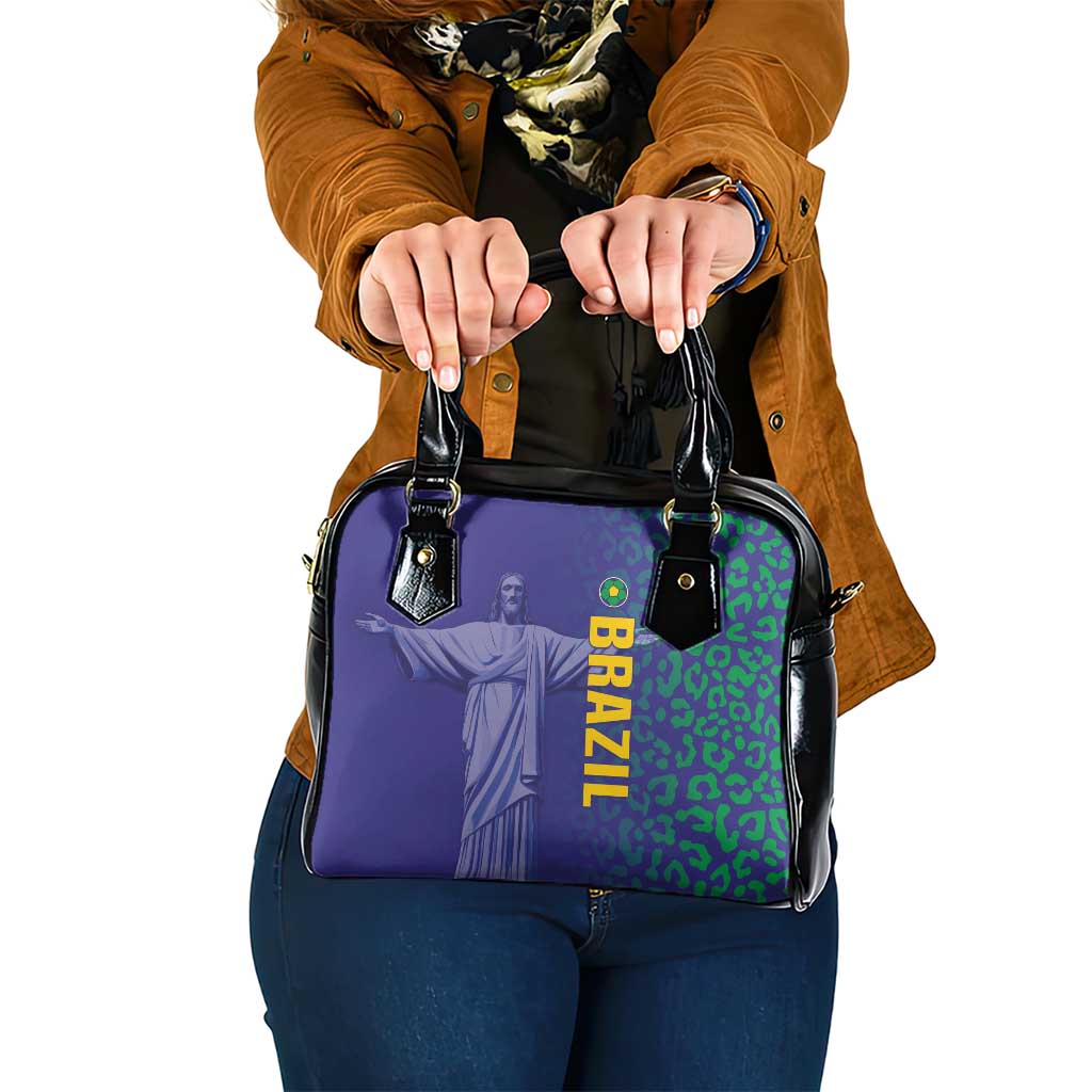 Brazil Football Shoulder Handbag With Leopard Pattern