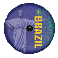 Brazil Football Spare Tire Cover With Leopard Pattern