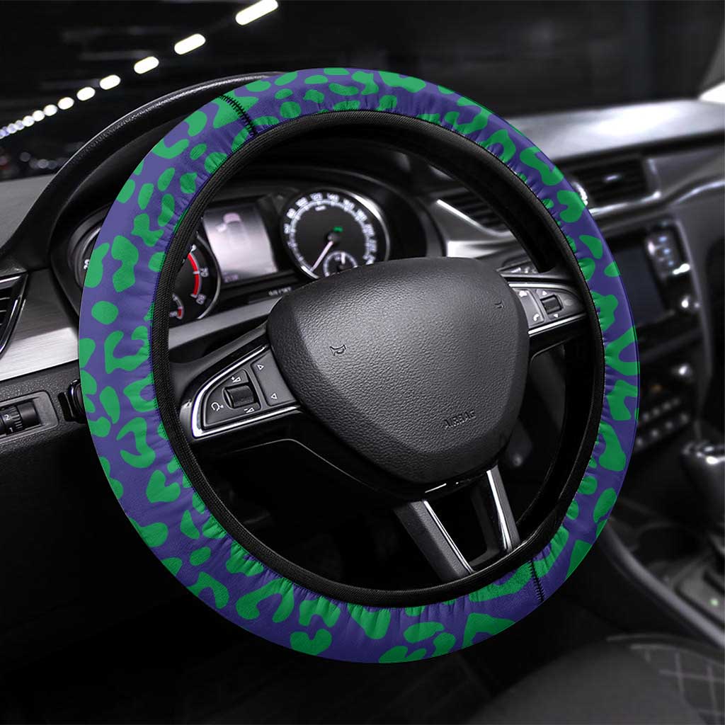 Brazil Football Steering Wheel Cover With Leopard Pattern