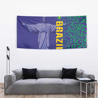 Brazil Football Tapestry With Leopard Pattern