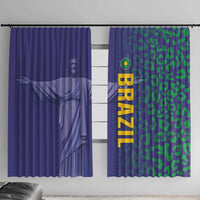 Brazil Football Window Curtain With Leopard Pattern