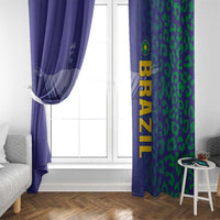 Brazil Football Window Curtain With Leopard Pattern