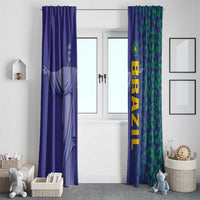 Brazil Football Window Curtain With Leopard Pattern