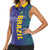 Custom Brazil Football Women Sleeveless Polo Shirt With Leopard Pattern
