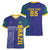 Custom Brazil Football Women V-Neck T-Shirt With Leopard Pattern