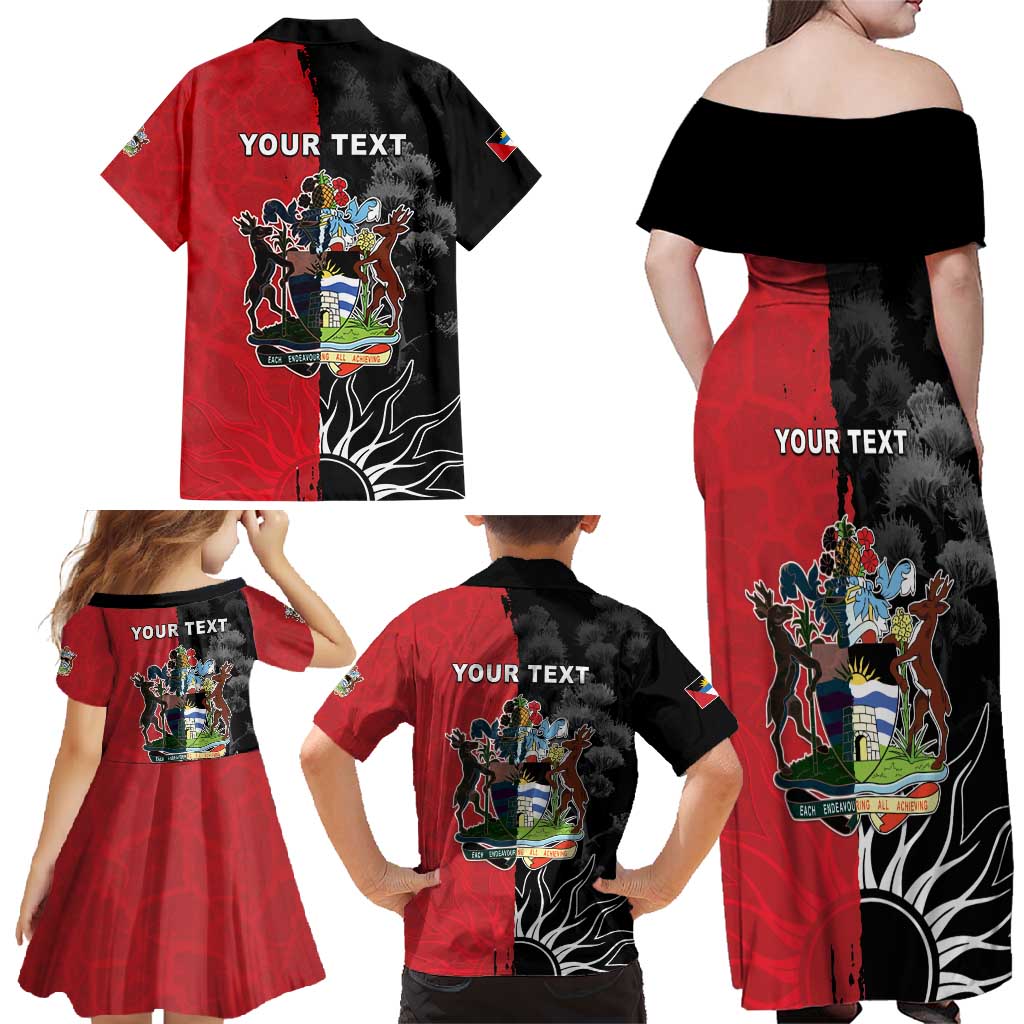 Personalized Antigua and Barbuda Family Matching Off Shoulder Maxi Dress and Hawaiian Shirt Land Of 365 Beaches
