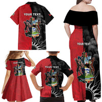 Personalized Antigua and Barbuda Family Matching Off Shoulder Maxi Dress and Hawaiian Shirt Land Of 365 Beaches