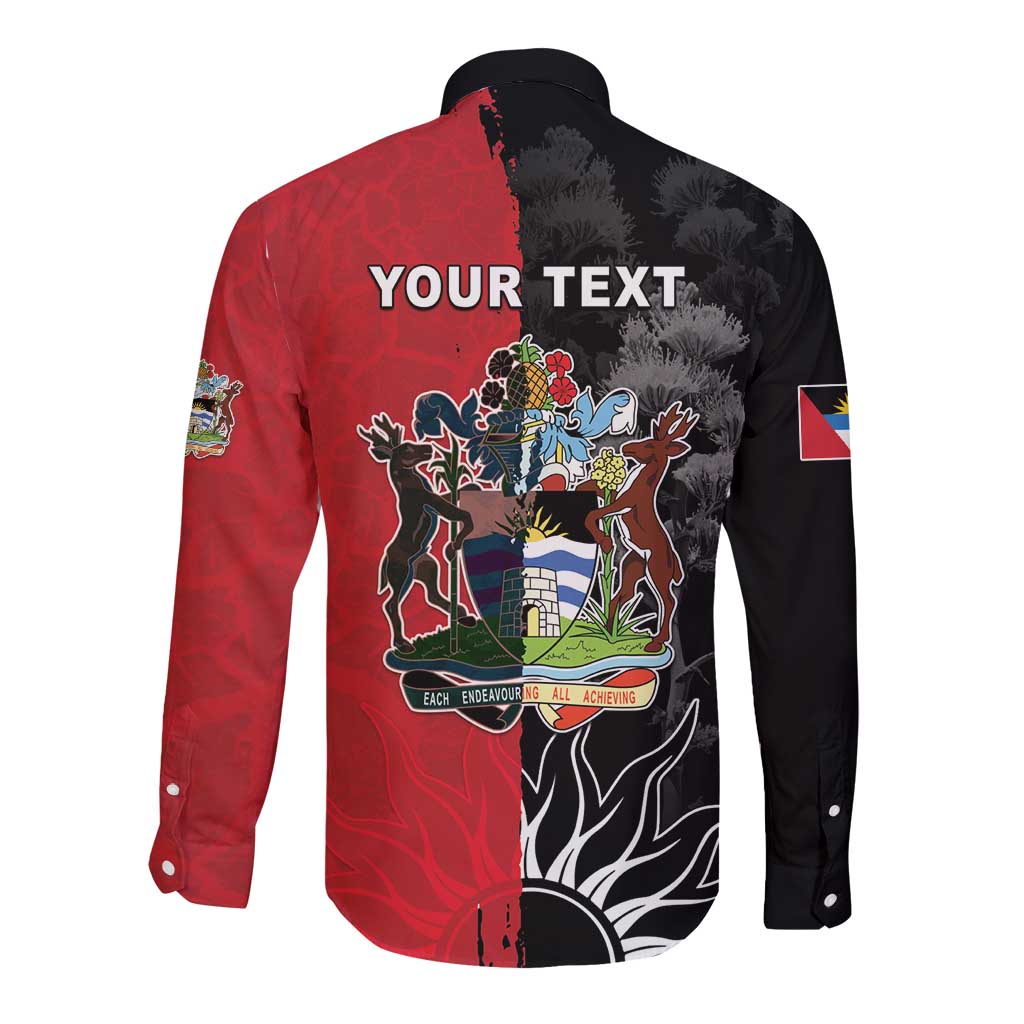 Personalized Antigua and Barbuda Long Sleeve Button Shirt Land Of 365 Beaches
