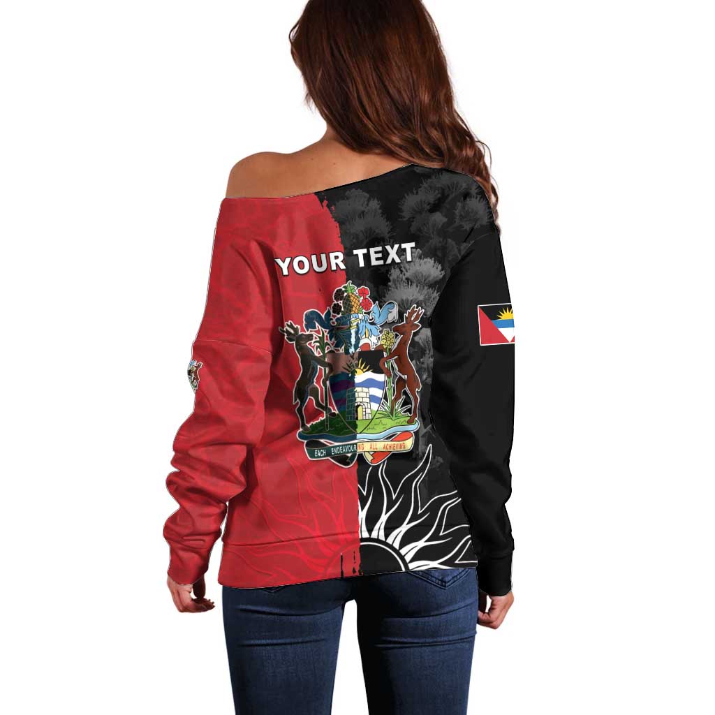 Personalized Antigua and Barbuda Off Shoulder Sweater Land Of 365 Beaches