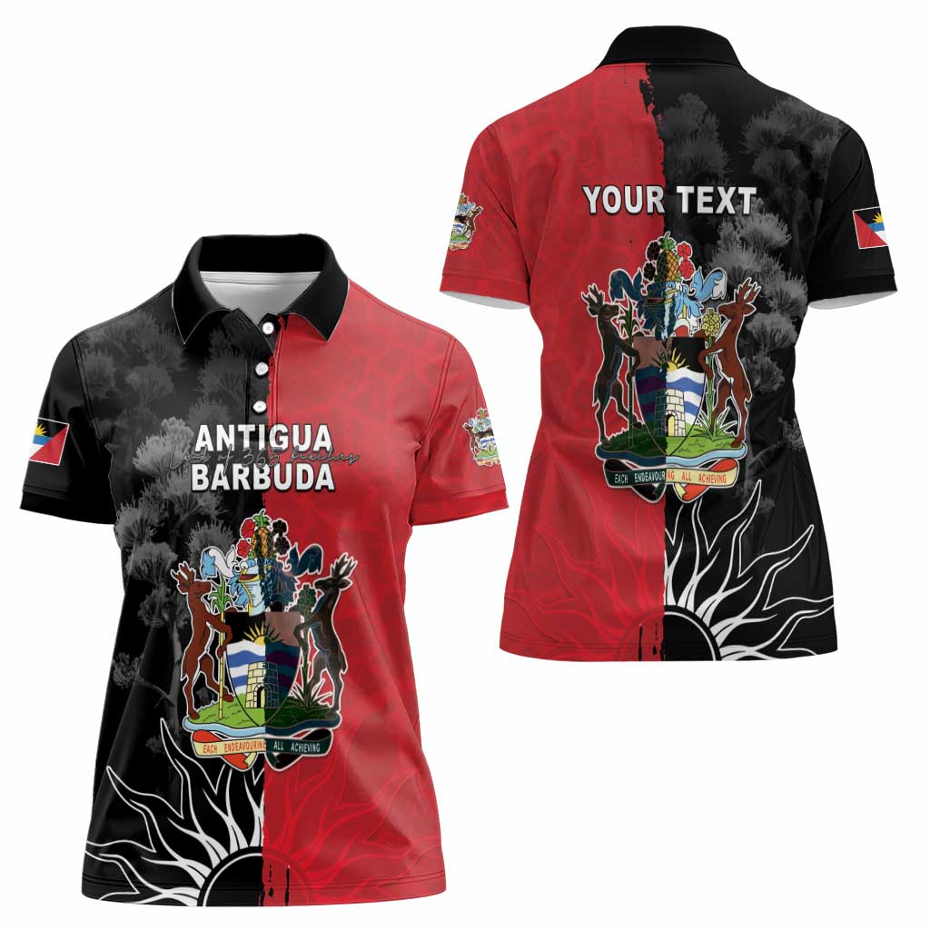 Personalized Antigua and Barbuda Women Polo Shirt Land Of 365 Beaches