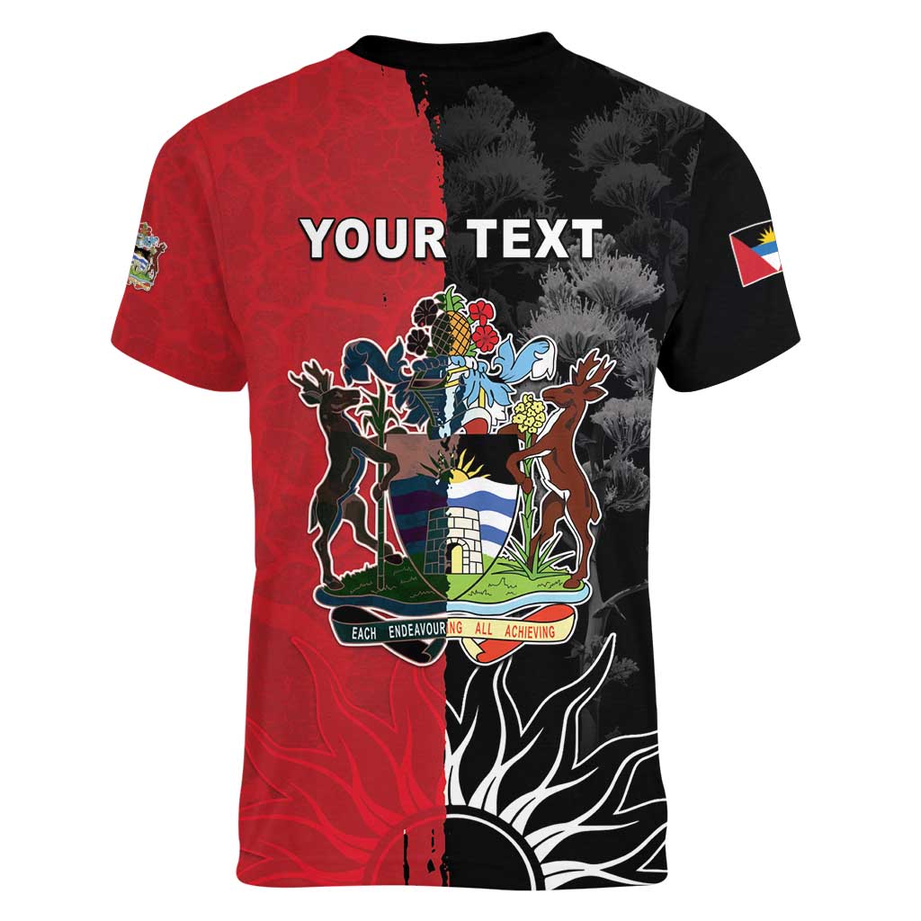 Personalized Antigua and Barbuda Women V-Neck T-Shirt Land Of 365 Beaches