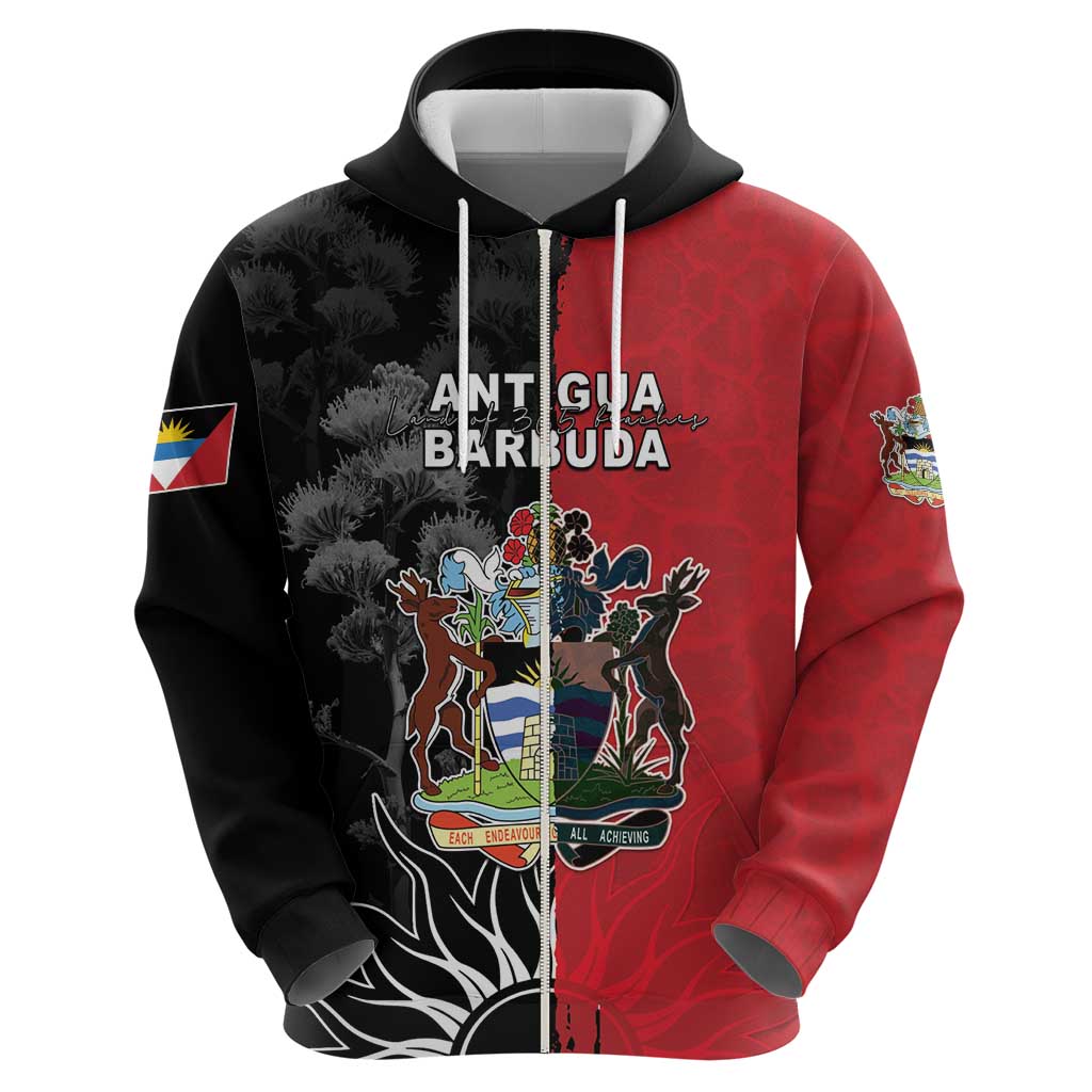 Personalized Antigua and Barbuda Zip Hoodie Land Of 365 Beaches