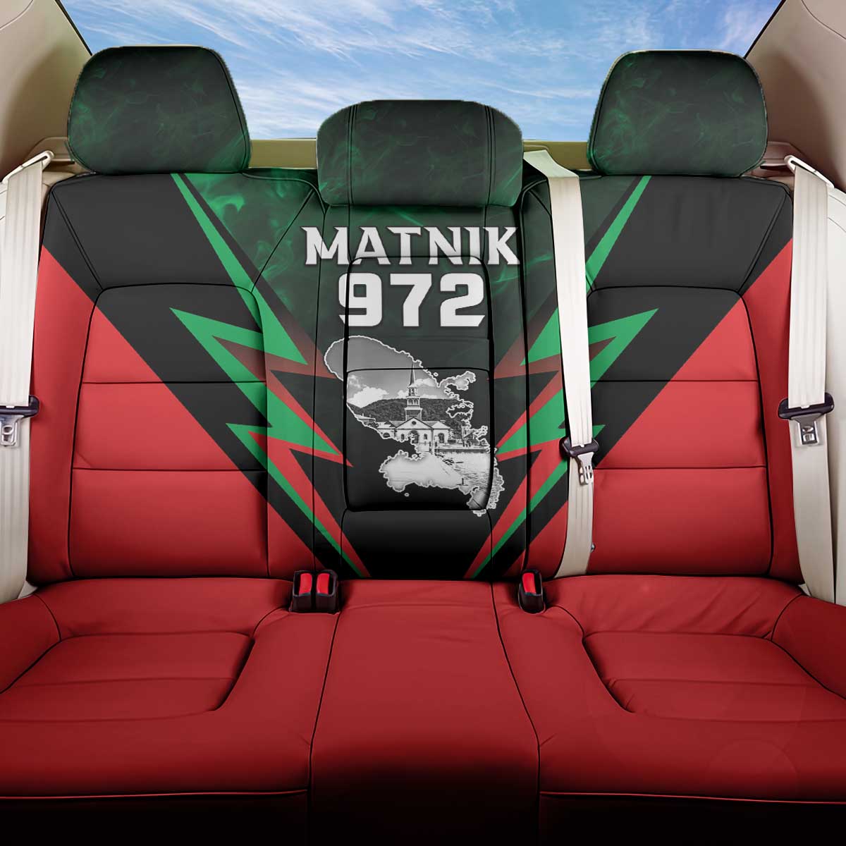 Martinique 972 Back Car Seat Cover Matnik Map